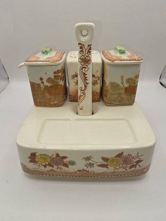 Other - Brown & Richie Vintage  Oriental Gardens Ceramic Condiment Set - Missing 1 Piece